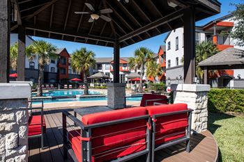 Seating area at pool 